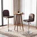 Swivel Bar Stools Set of 2 with Footrests and Metal Base by DirectDeals