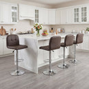 Swivel Bar Stools Set of 2 with Footrests and Metal Base by DirectDeals
