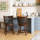 Swivel Bar Stools Set of 2 with 20 Inch Wider Cushioned Seat-Brown by LJGDeals
