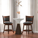 Swivel Bar Stools Set of 2 with 20 Inch Wider Cushioned Seat-Brown by LJGDeals