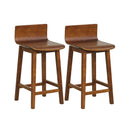 24.5 Inch Swivel Wooden Bar Stools Set of 2 with Rubber Wood Legs and Low Back by LJGDeals