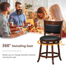 Swivel Bar Stools Set of 2 with 20 Inch Wider Cushioned Seat-Brown by LJGDeals