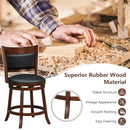 Swivel Bar Stools Set of 2 with 20 Inch Wider Cushioned Seat-Brown by LJGDeals