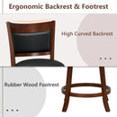 Swivel Bar Stools Set of 2 with 20 Inch Wider Cushioned Seat-Brown by LJGDeals