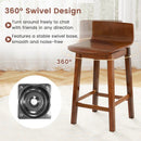 24.5 Inch Swivel Wooden Bar Stools Set of 2 with Rubber Wood Legs and Low Back by LJGDeals