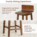 24.5 Inch Swivel Wooden Bar Stools Set of 2 with Rubber Wood Legs and Low Back by LJGDeals