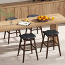 Swivel Bar Stools Set of 2 with Padded Contoured Seat and Footrest-Black & Brown by LJGDeals