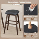 Swivel Bar Stools Set of 2 with Padded Contoured Seat and Footrest-Black & Brown by LJGDeals