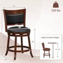 Swivel Bar Stools Set of 2 with 20 Inch Wider Cushioned Seat-Brown by LJGDeals