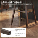 Swivel Bar Stools Set of 2 with Footrest and Rubber Wood Legs-Brown by LJGDeals