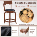 Swivel Bar Stools Set of 2 with Rubber Wood Frame and Upholstered Seat by LJGDeals