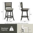Swivel Bar Stools Set of 2 with Soft-padded Back and Seat by LJGDeals
