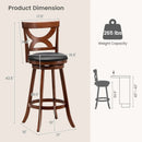 Swivel Bar Stools Set of 2 with Soft Cushion and Elegant Hollow Backrest by LJGDeals