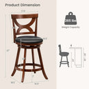 Swivel Bar Stools Set of 2 with Soft Cushion and Elegant Hollow Backrest by LJGDeals