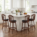Swivel Bar Stools with Backrests and Wood Frame for Kitchen Island by LJGDeals