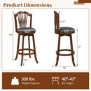 Swivel Bar Stools with Backrests and Wood Frame for Kitchen Island by LJGDeals