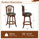 Swivel Bar Stools with Backrests and Wood Frame for Kitchen Island by LJGDeals