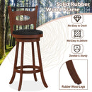 2 Pieces 24/29 inch Swivel Bar Stools with Curved Backrest and Seat Cushions by DirectDeals