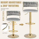 Swivel Barstool with Woven Back Set of 2 for Kitchen Island Cafe by DirectDeals