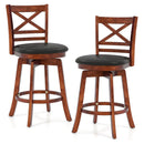 Swivel Barstools Set of 2 with Backrest and Footrest by LJGDeals
