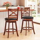 Swivel Barstools Set of 2 with Backrest and Footrest by LJGDeals