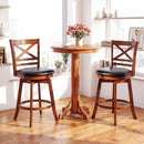 Swivel Barstools Set of 2 with Backrest and Footrest by LJGDeals