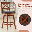 Swivel Barstools Set of 2 with Backrest and Footrest by LJGDeals
