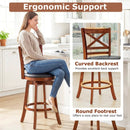 Swivel Barstools Set of 2 with Backrest and Footrest by LJGDeals