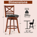 Swivel Barstools Set of 2 with Backrest and Footrest by LJGDeals