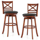 Swivel Barstools Set of 2 with Backrest and Footrest