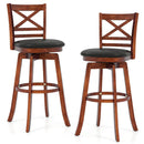 Swivel Barstools Set of 2 with Backrest and Footrest by LJGDeals
