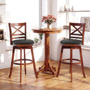 Swivel Barstools Set of 2 with Backrest and Footrest by LJGDeals