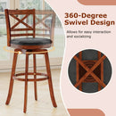 Swivel Barstools Set of 2 with Backrest and Footrest by LJGDeals