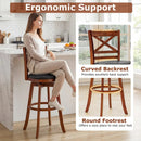 Swivel Barstools Set of 2 with Backrest and Footrest by LJGDeals