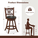 360¬∞ Swivel Upholstered Barstools Set of 2 with Back and Footrest by LJGDeals