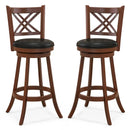 360¬∞ Swivel Upholstered Barstools Set of 2 with Back and Footrest by LJGDeals