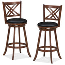 360¬∞ Swivel Upholstered Barstools Set of 2 with Back and Footrest by LJGDeals