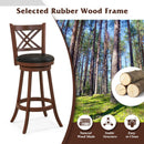 360¬∞ Swivel Upholstered Barstools Set of 2 with Back and Footrest by DirectDeals