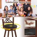 360¬∞ Swivel Upholstered Barstools Set of 2 with Back and Footrest by LJGDeals