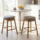 Swivel Counter Height Barstools with Solid Wood Legs and Footrests-Set of 2 by LJGDeals