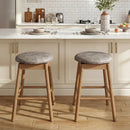 Swivel Counter Height Barstools with Solid Wood Legs and Footrests-Set of 2 by LJGDeals