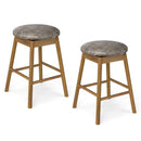 Swivel Counter Height Barstools with Solid Wood Legs and Footrests-Set of 2 by LJGDeals