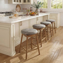 Swivel Counter Height Barstools with Solid Wood Legs and Footrests-Set of 2 by LJGDeals