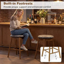 Swivel Counter Height Barstools with Solid Wood Legs and Footrests-Set of 2 by LJGDeals