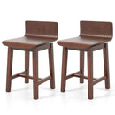 Swivel Dining Chair Set of 2 with Low Back and Curved Seat-Walnut by LJGDeals