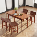 Swivel Dining Chair Set of 2 with Low Back and Curved Seat-Walnut