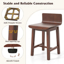 Swivel Dining Chair Set of 2 with Low Back and Curved Seat-Walnut by LJGDeals