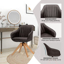 Modern Leathaire Set of 2 Swivel Accent Chair with Beech Wood Legs by LJGDeals