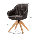 Modern Leathaire Set of 2 Swivel Accent Chair with Beech Wood Legs by LJGDeals