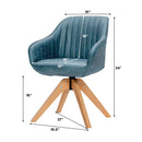 Modern Leathaire Set of 2 Swivel Accent Chair with Beech Wood Legs by LJGDeals